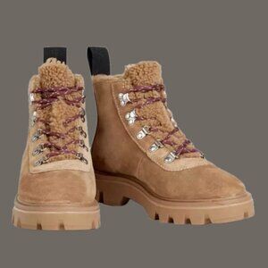 NWT RAG & BONE Quest lace-up suede ankle boots in Camel